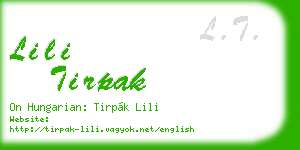 lili tirpak business card